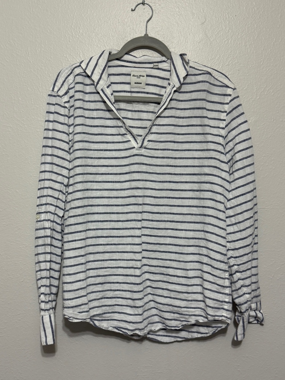 SIZE? Baird McNutt Linen Murano Blouse V-Neck Long Sleeve